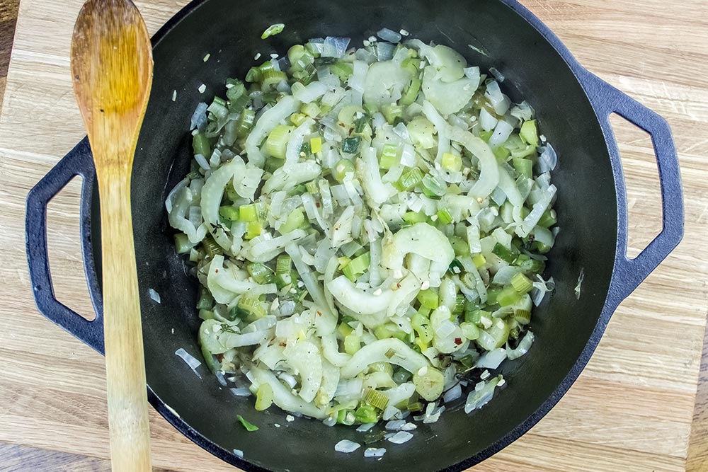 Softened Vegetables in Lodge Dutch Oven