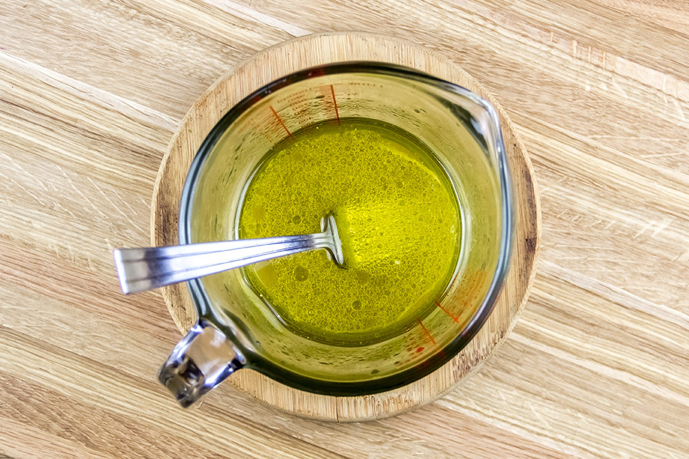 Water, Butter and Honey in Measuring Cup