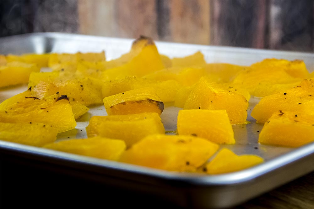 Roasted Squash on Baking Sheet