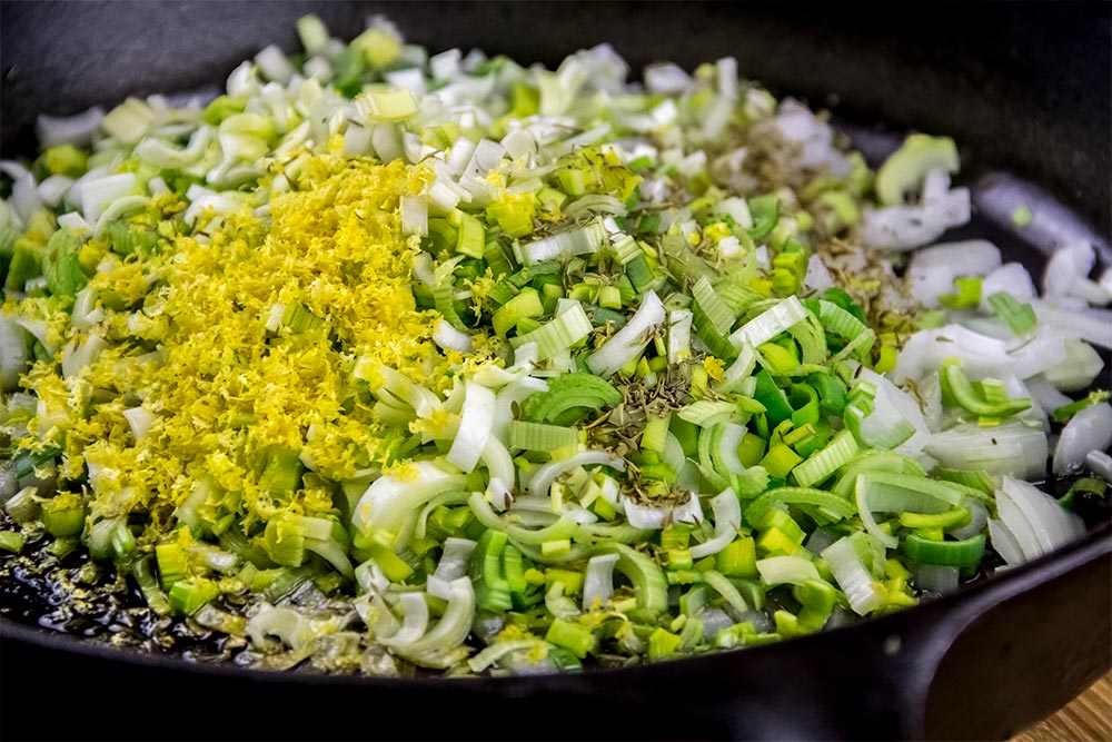Vegetables in Cast Iron Skillet