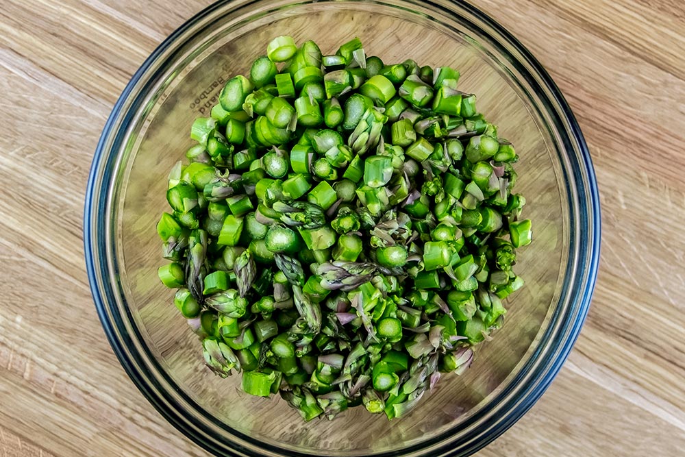 Chopped Fresh Raw Aspragus