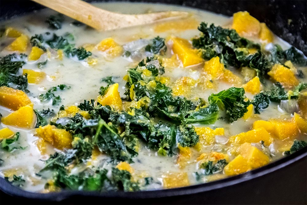 Creamy Squash and Kale Chowder