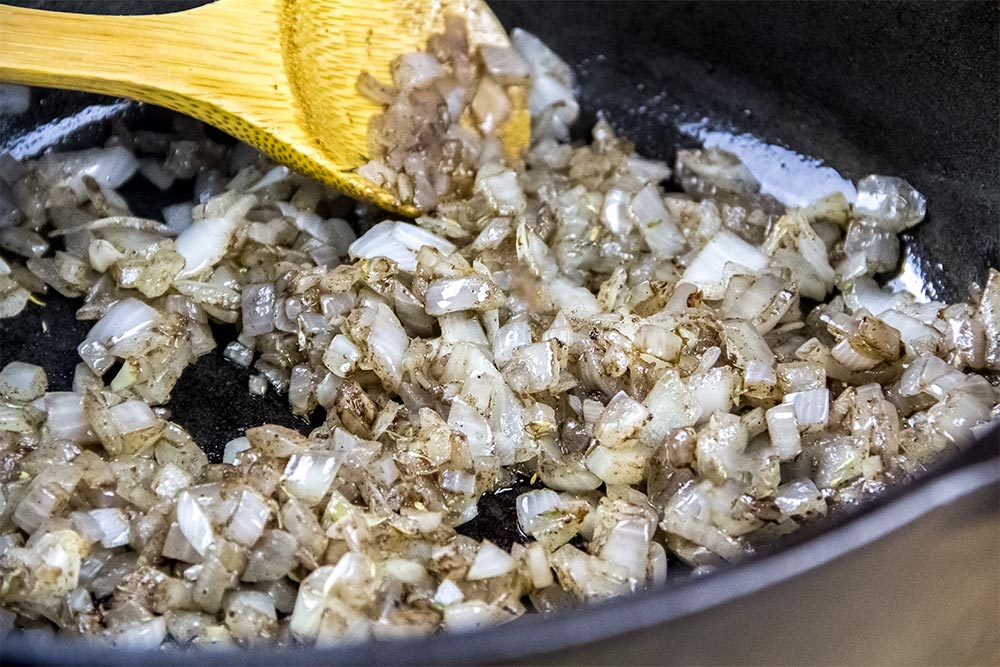 Softened Onions and Spices in Dutch Oven