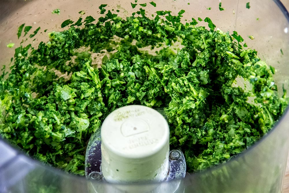 Basil and Parsley Pesto with Parmesan Cheese and Butter