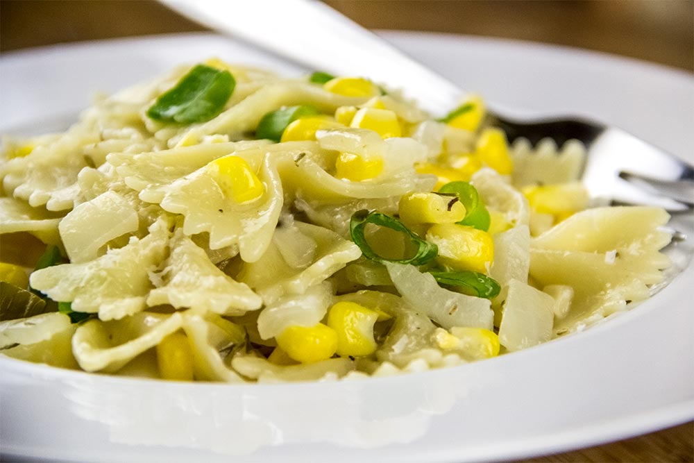 Bow Tie Pasta With Creamy Corn, Thyme & Parmesan Recipe