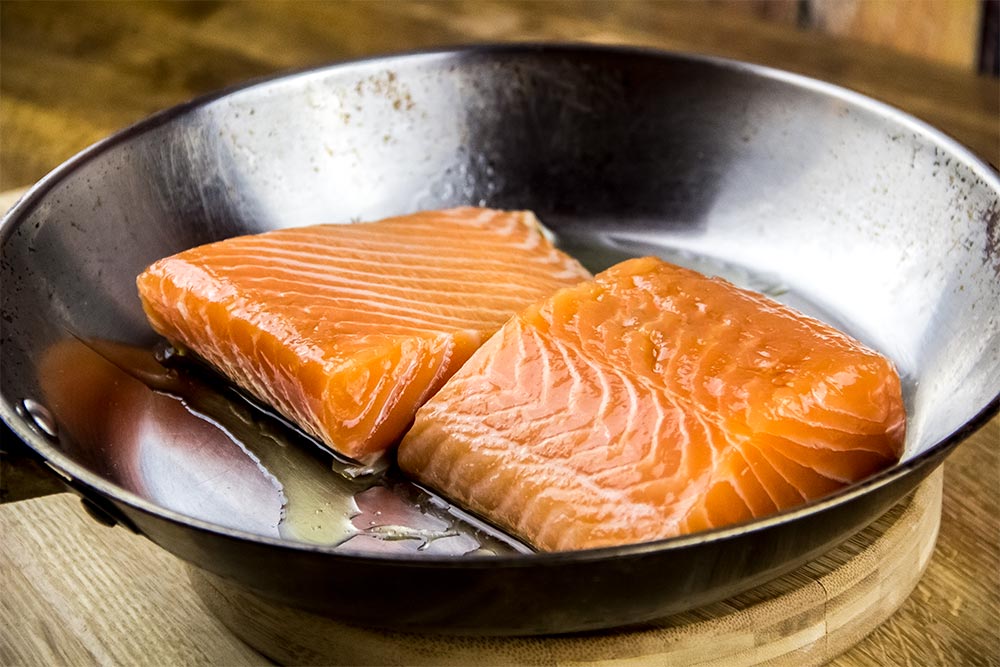 Salmon in Frying Pan