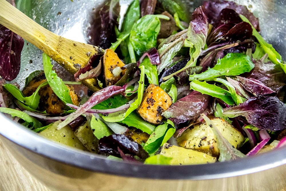 Baby Greens and Potato Salad