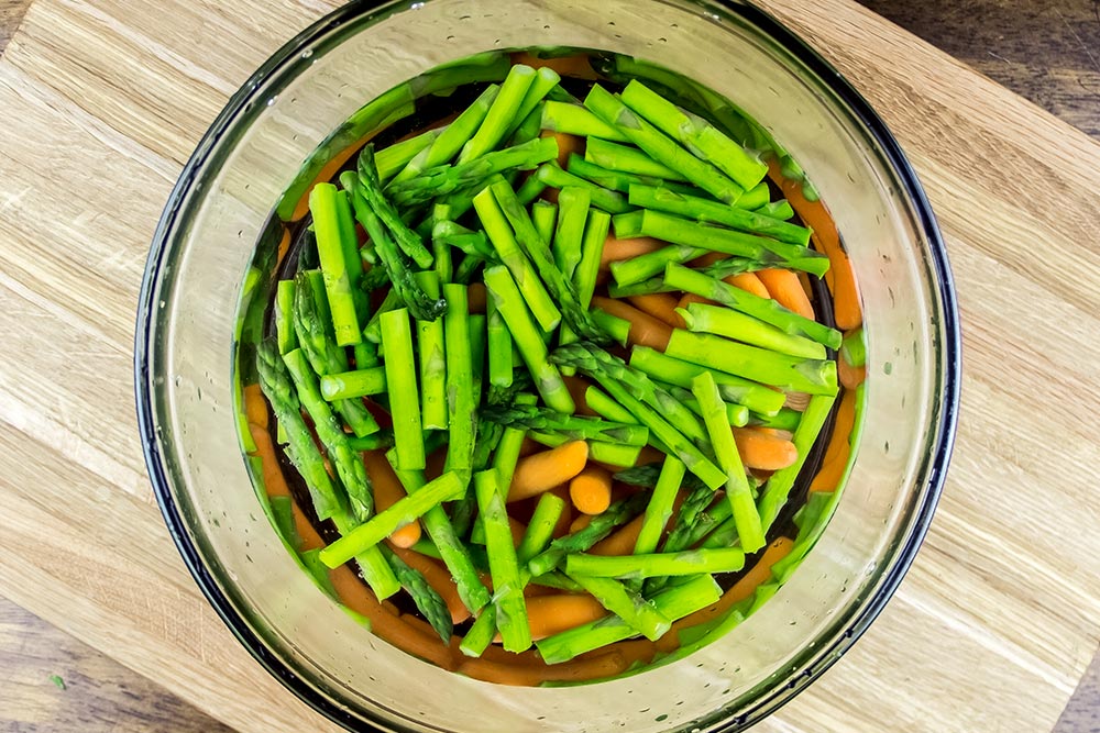Blanched Carrots and Asparagus