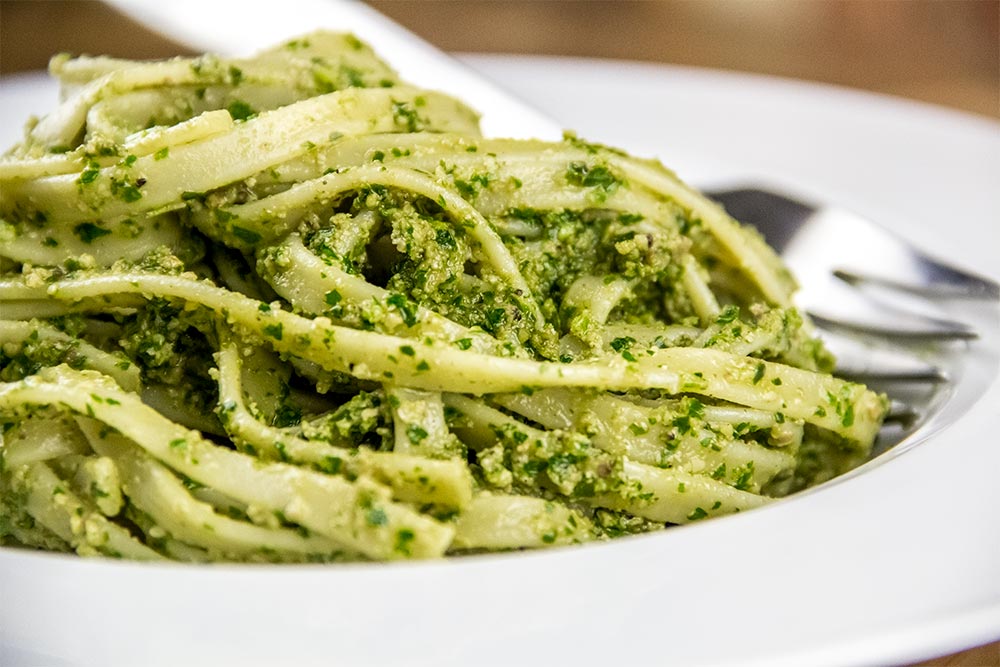 Fettuccine with Fresh Herb Pesto Dinner