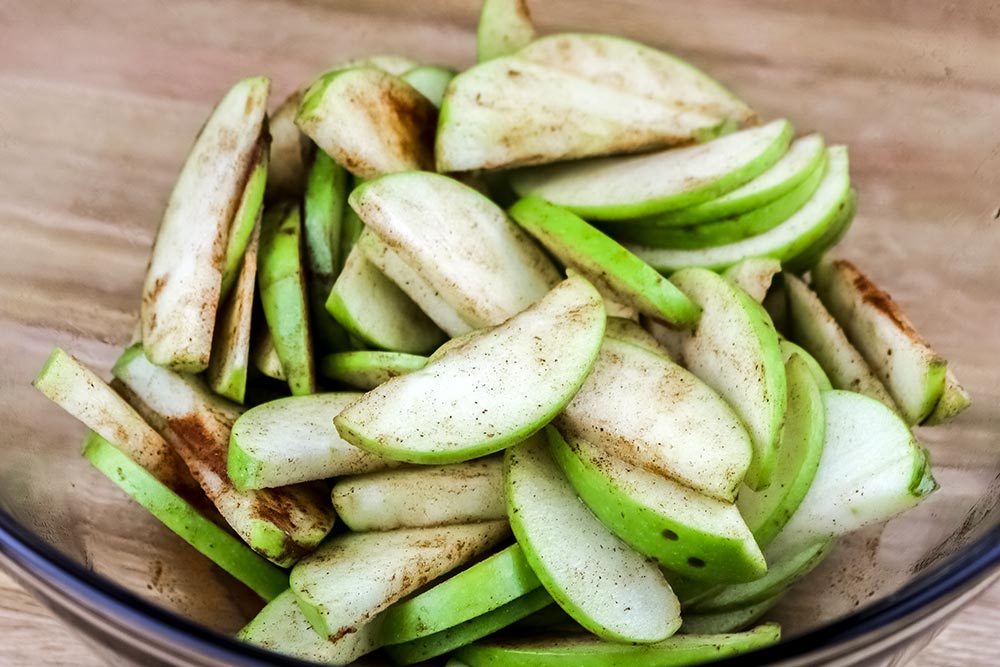 Granny Smith Apples and Cinnamon in Bowl
