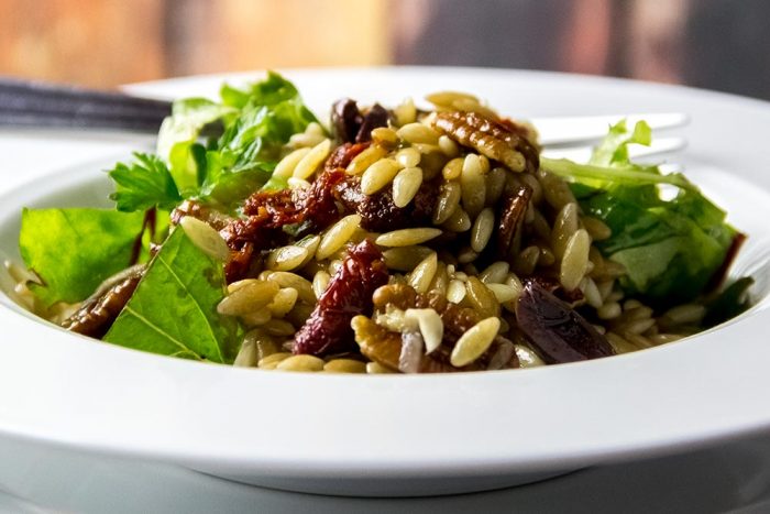 Mediterranean Orzo Salad with Sun Dried Tomatoes, Basil & Parmesan Recipe