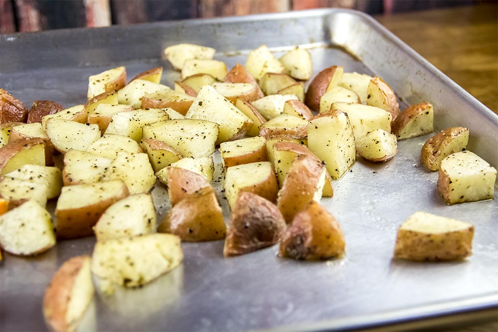 Roasted Red Potatoes on Baking Sheet