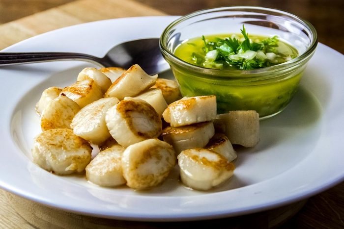 Pan Seared Scallops with Orange & Cilantro Dressing Recipe