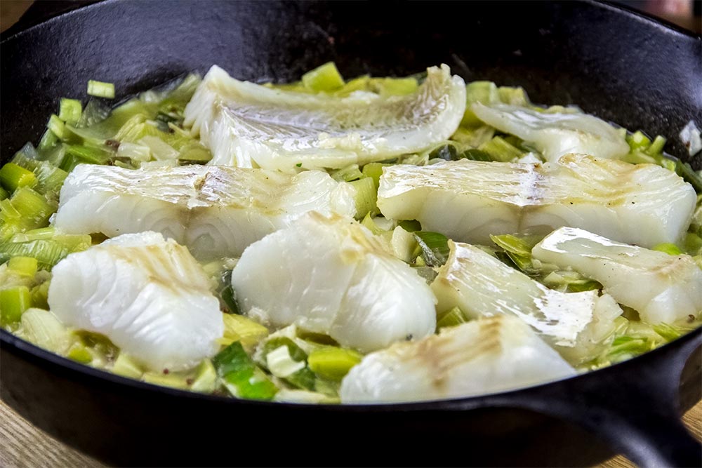 Cooking Cod Fish in Cast Iron Skillet