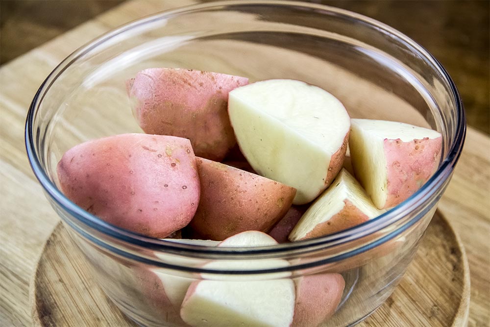 Cut Red Potatoes