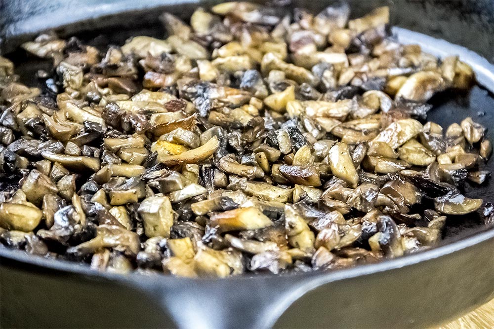 Browned Mushrooms in Skillet
