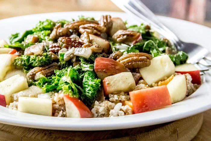 Bulgur Salad with Wilted Kale, Apple & Browned Butter Vinaigrette Recipe