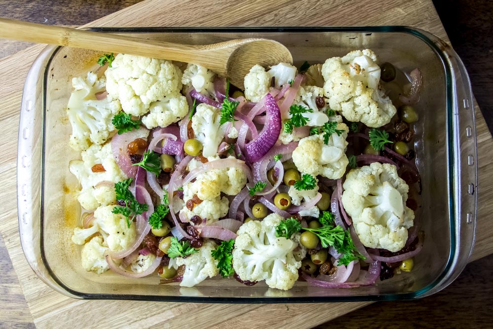 Roasted Cauliflower & Red Onion with Honey Vinaigrette Recipe