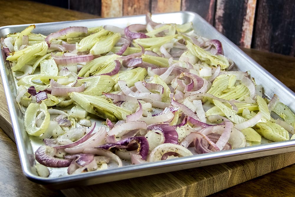 Roasted Red Onion and Fennel