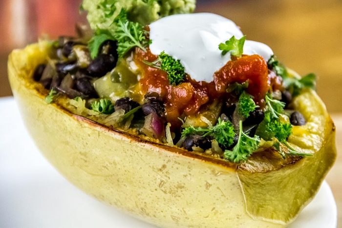 Black Bean & Cheddar Stuffed Spaghetti Squash Recipe