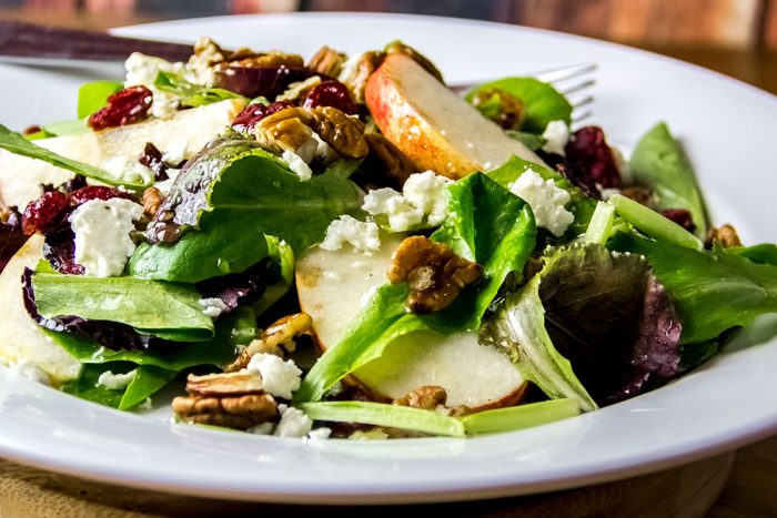 Apple, Pecans, Feta Cheese & Baby Greens Salad Recipe