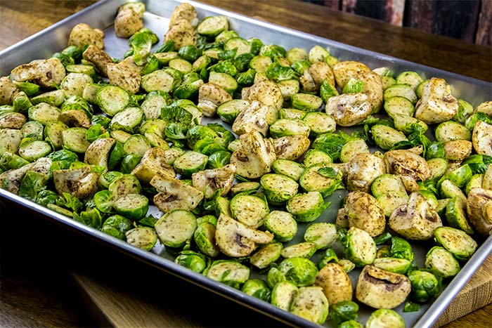 Seasoned Vegetables on Large Baking Sheet
