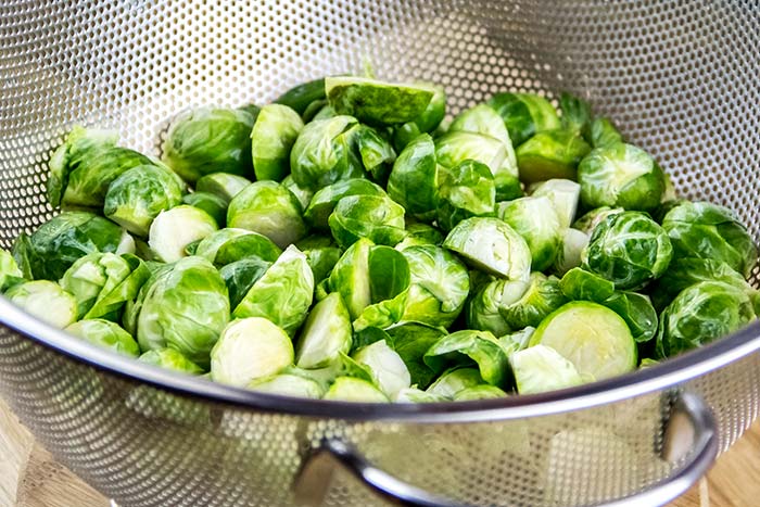 Halved Fresh Brussels Sprouts