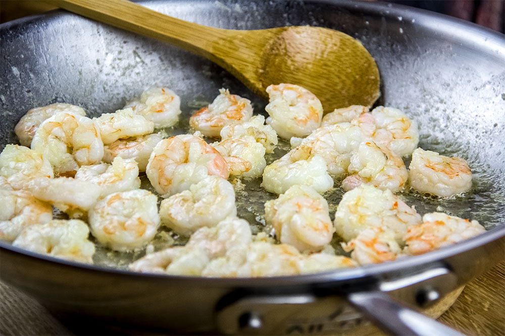 Fried Shrimp in Skillet