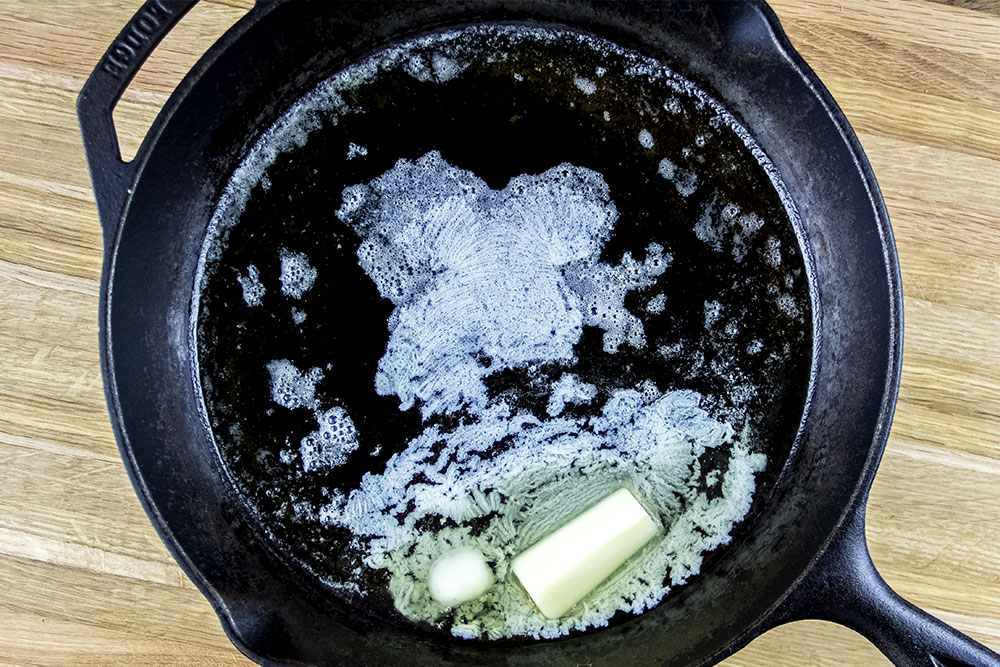 Melting Butter in Cast Iron Skillet