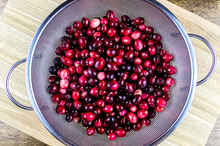 Fresh Cranberries in Colander