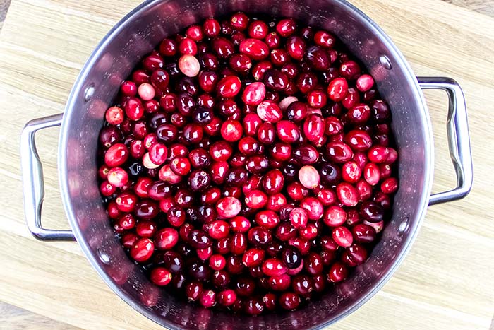 Cranberries in Large Saucepan