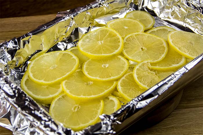 Sliced Lemons in Baking Dish