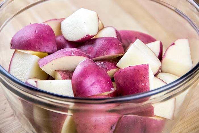 Cut Red Potatoes