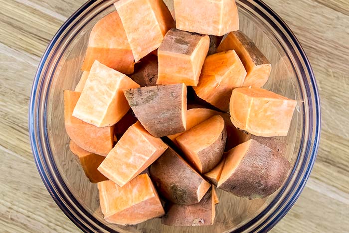 Cut Sweet Potatoes