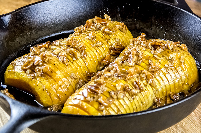 Spooning Glaze Over Squash