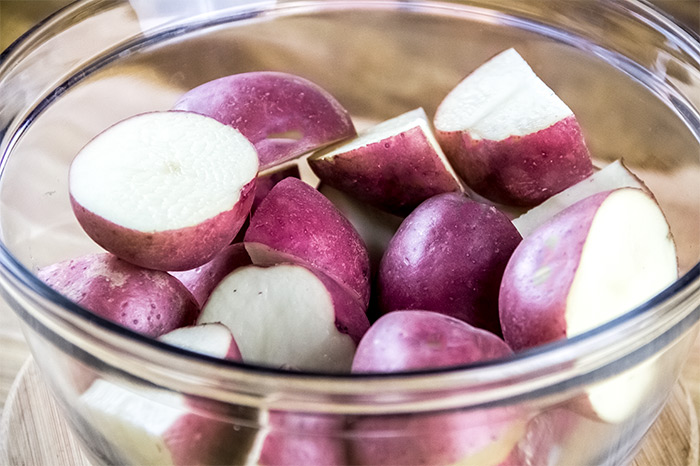 Cut Red Potatoes