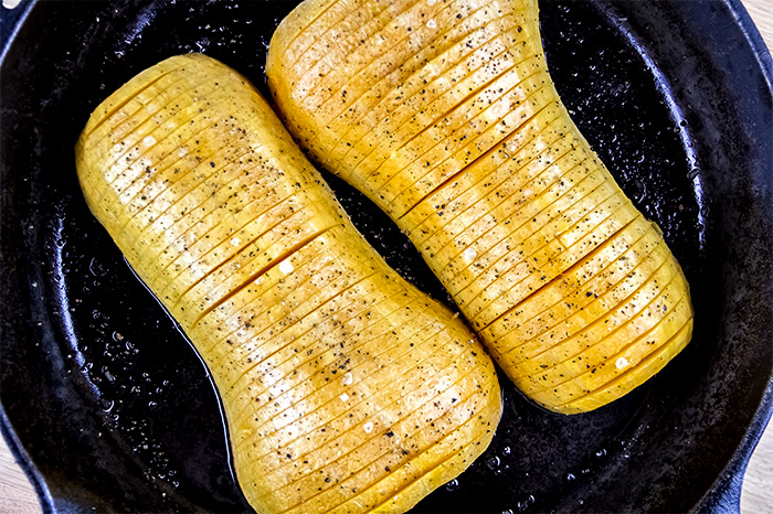 Sliced Hasselback Butternut Squash