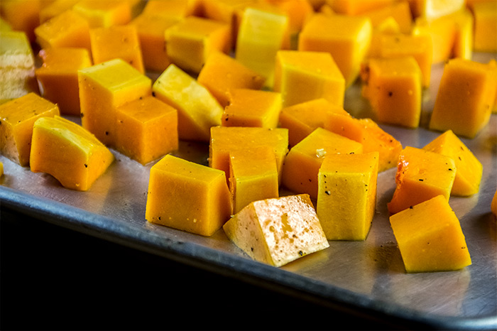 Butternut Squash on Baking Sheet