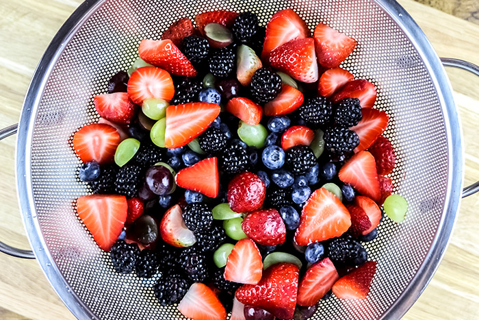 Rinsing Berries in Colander