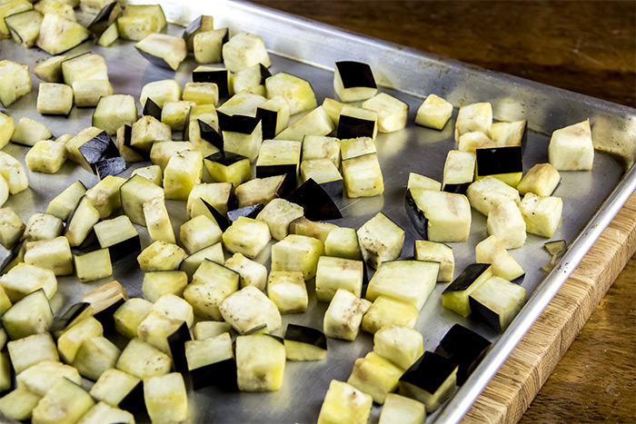 Eggplant on Baking Sheet