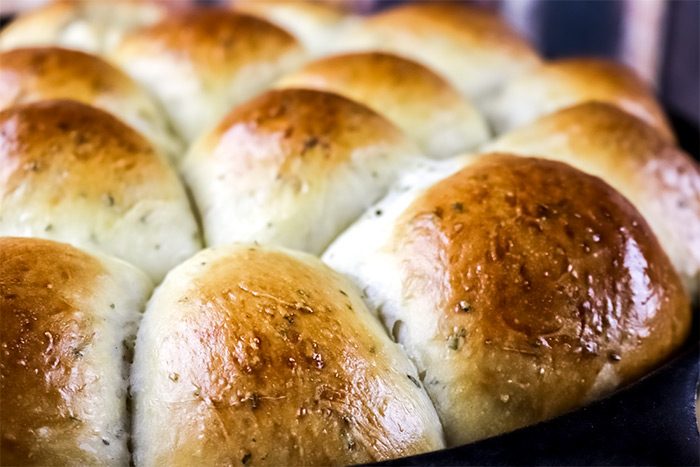 Fluffy Herb Dinner Rolls in a Cast Iron Skillet Recipe
