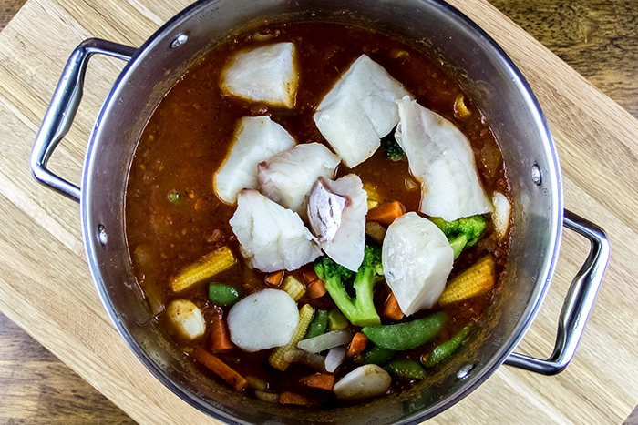 Fish Soup Ingredients in Pot