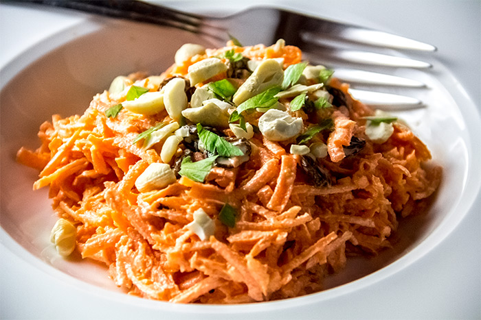 Sweet Carrot & Raisin Salad with Orange Citrus Dressing Recipe