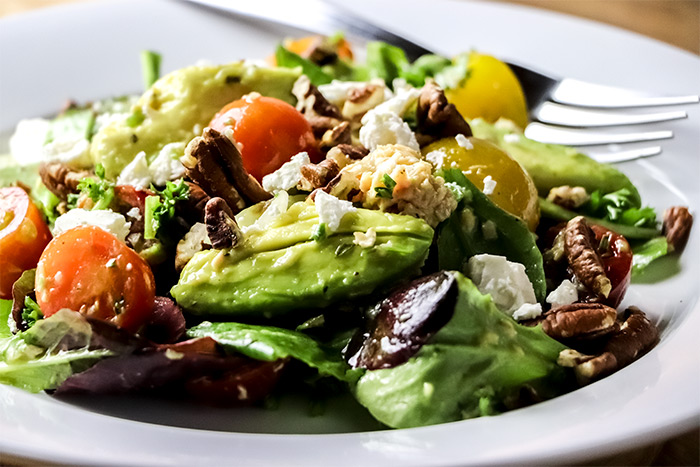 Avocado, Salmon & Feta with Toasted Pecans Salad Recipe