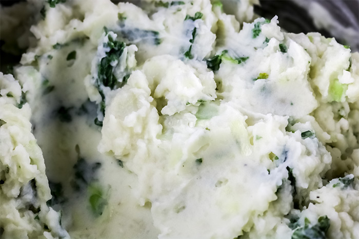 Colcannon Potatoes in Pot