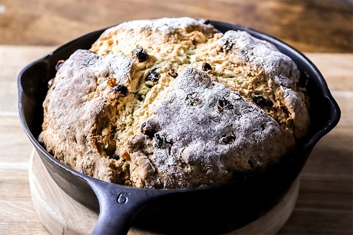 Irish Soda Bread in Cast Iron Skillet