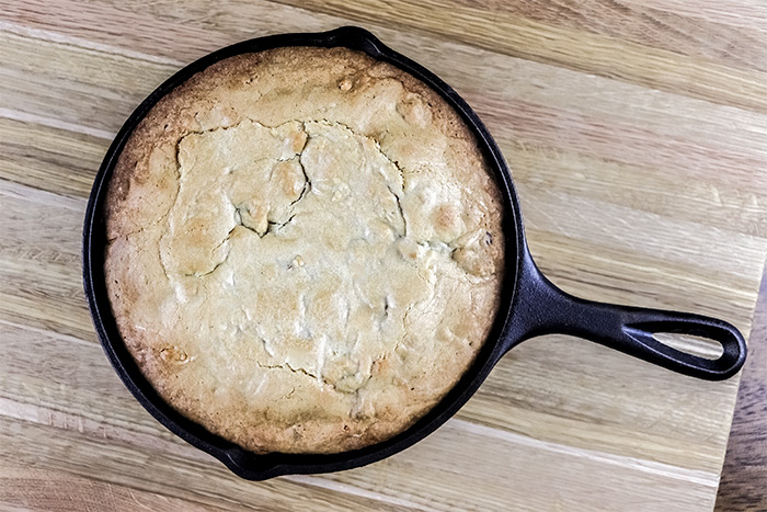 Butterscotch & Pecan Cake in Cast Iron Skillet