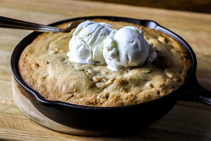 Butterscotch Pecan Cake in a Skillet