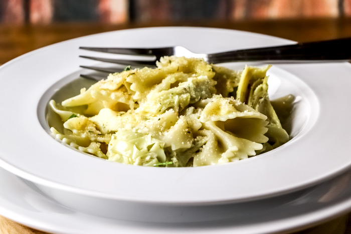 Farfalle with Artichoke & Parmesan Cheese