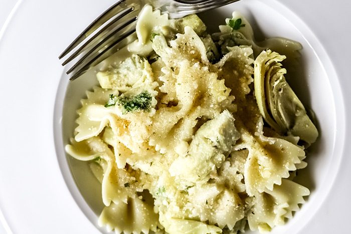 Farfalle Pasta with Artichoke & Parmesan Recipe
